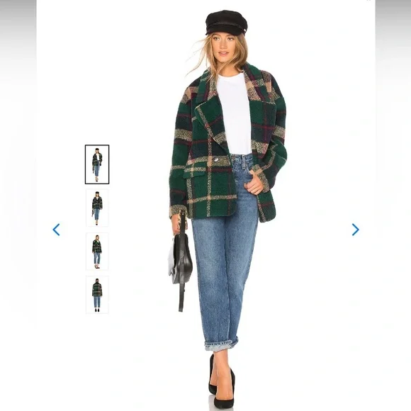 On Parle De Vous Wool Plaid Coat - Picture 4 of 7
